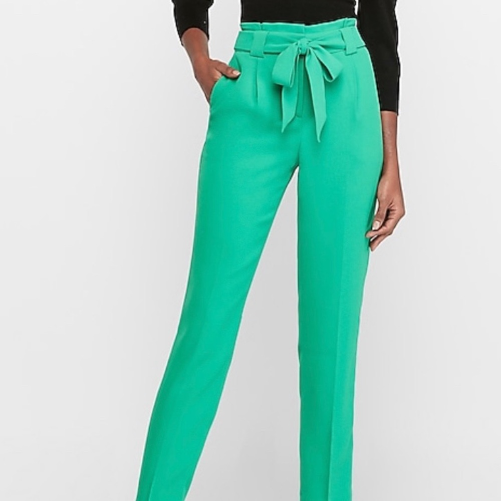 Ankle high-rise trouser pant